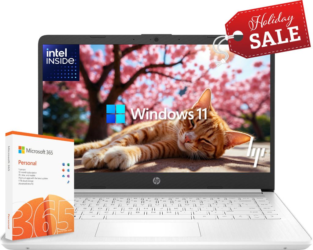2025 HP Slim Laptop Computer 14 Intel CPU 16GB RAM 564GB Storage Office 365