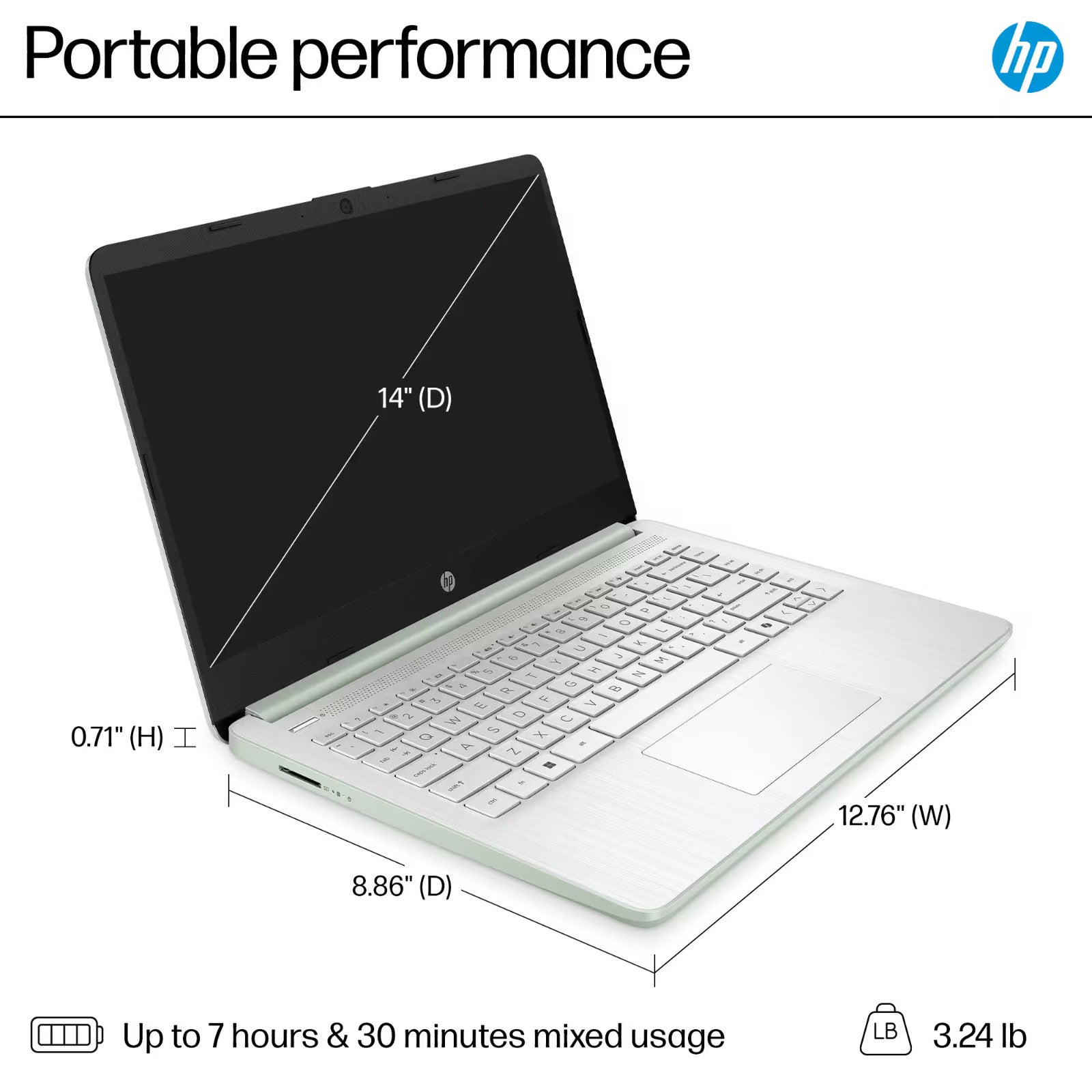2025 HP Laptop Computer 14 Quad-Core Intel Processor 16GB RAM 628GB Storage