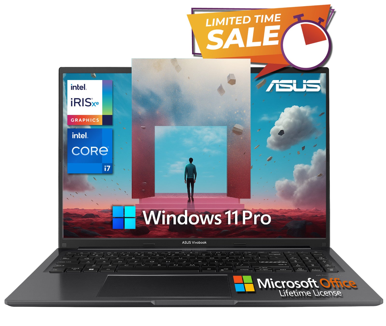 2025 ASUS Vivobook 16" Laptop Office 10-Core Intel i7 40GB RAM 1TB SSD, Open Box