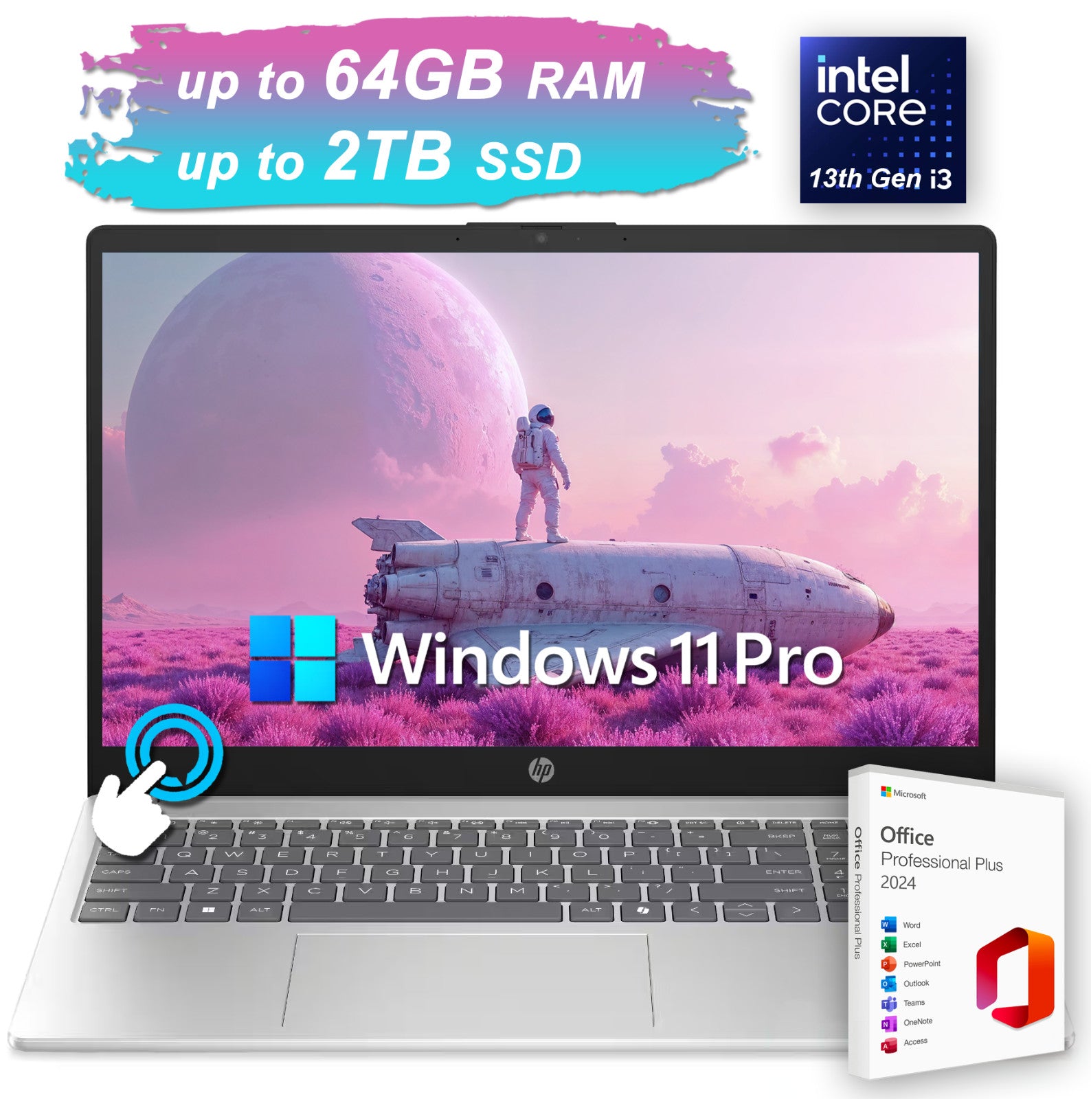2025 HP Laptop Computer 15.6 Touch 6-Core Intel i3 Upto 64GB RAM 2TB SSD Office