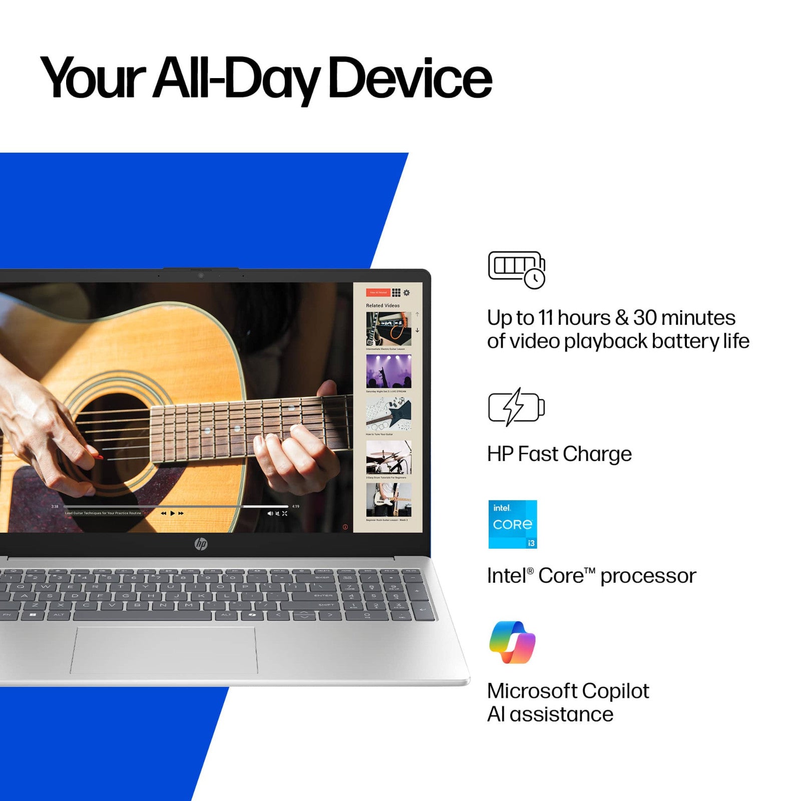 2025 HP Pavilion Laptop Computer 15.6 8-Core Intel i3 16GB RAM 628GB Storage Pro