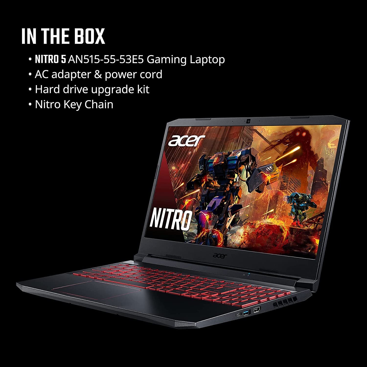 🎁NEW Acer Nitro 5 15.6 FHD Intel i5-10300H/8G/256G RTX3050 Gaming Laptop+Sleeve