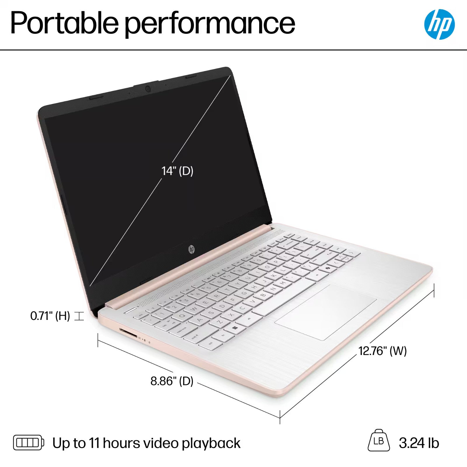 2025 HP Laptop Computer 14 Quad-Core Intel Processor 16GB RAM 628GB Storage