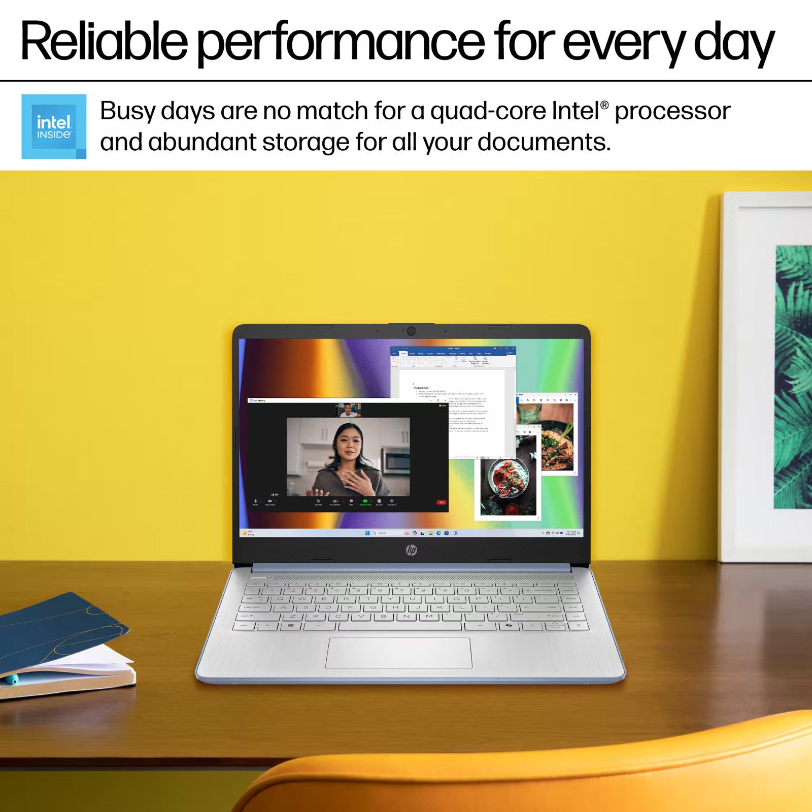 2025 HP Laptop Computer 14" 4-Core Intel CPU 16GB RAM 628GB Storage Office Pro