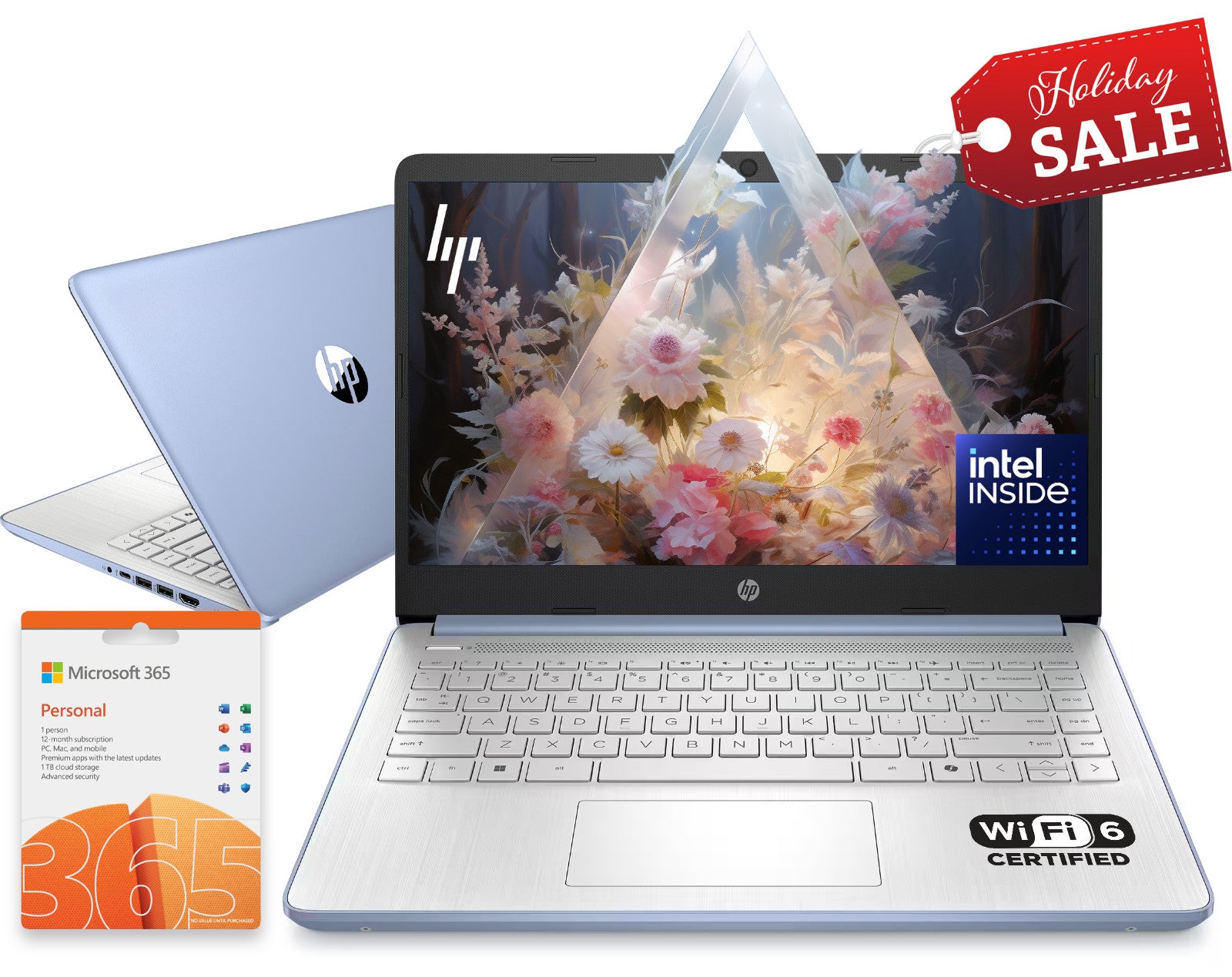 2025 HP Laptop Computer 14" 4-Core Intel CPU 16GB RAM 628GB Storage Win 11 Pro