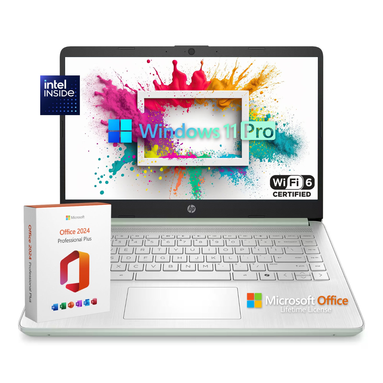 2025 HP Laptop Computer 14" 4-Core Intel CPU 16GB RAM 628GB Storage Office Pro