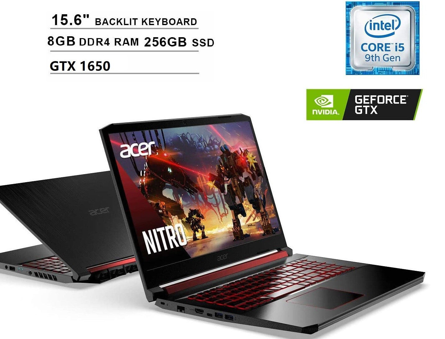 🎁 NEW Acer Nitro 5 15.6 FHD Intel i5-9300H/8G/256G GTX1650 Gaming Laptop+Sleeve 