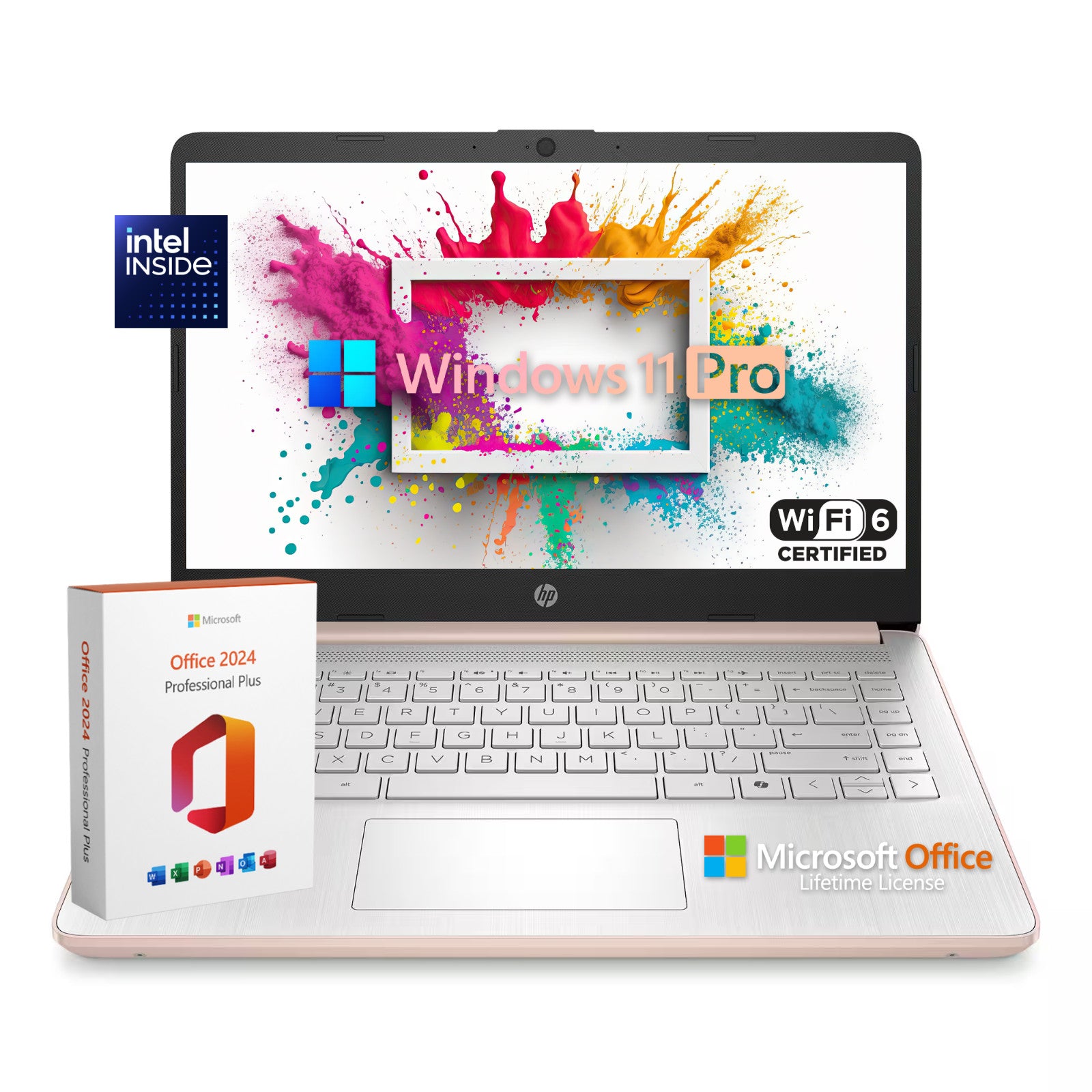 2025 HP Laptop Computer 14" 4-Core Intel CPU 16GB RAM 628GB Storage Office Pro