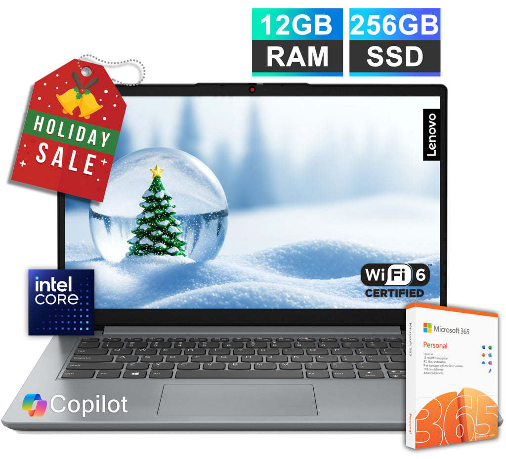 2025 Lenovo IdeaPad Laptop Computer 14" Slim Intel CPU 12GB RAM 256GB SSD MS 365