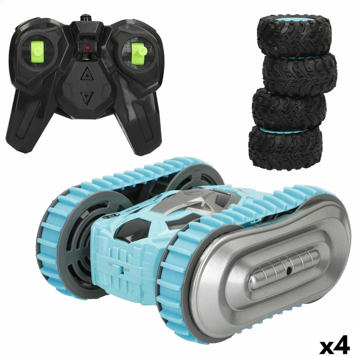 Carro Rádio Controlo Colorbaby 15 x 7 x 14 cm (4 Unidades)