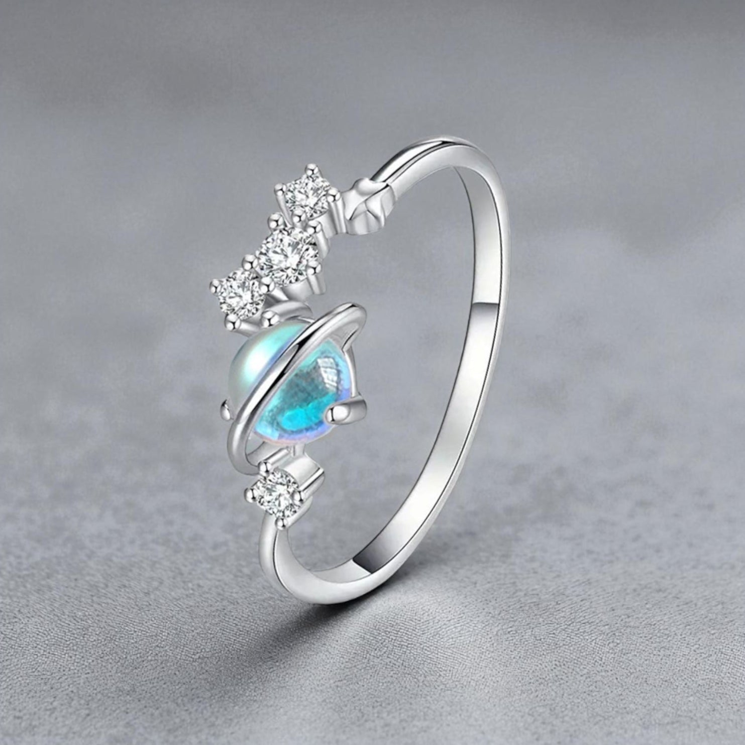 Anel Planetário com Zircónias