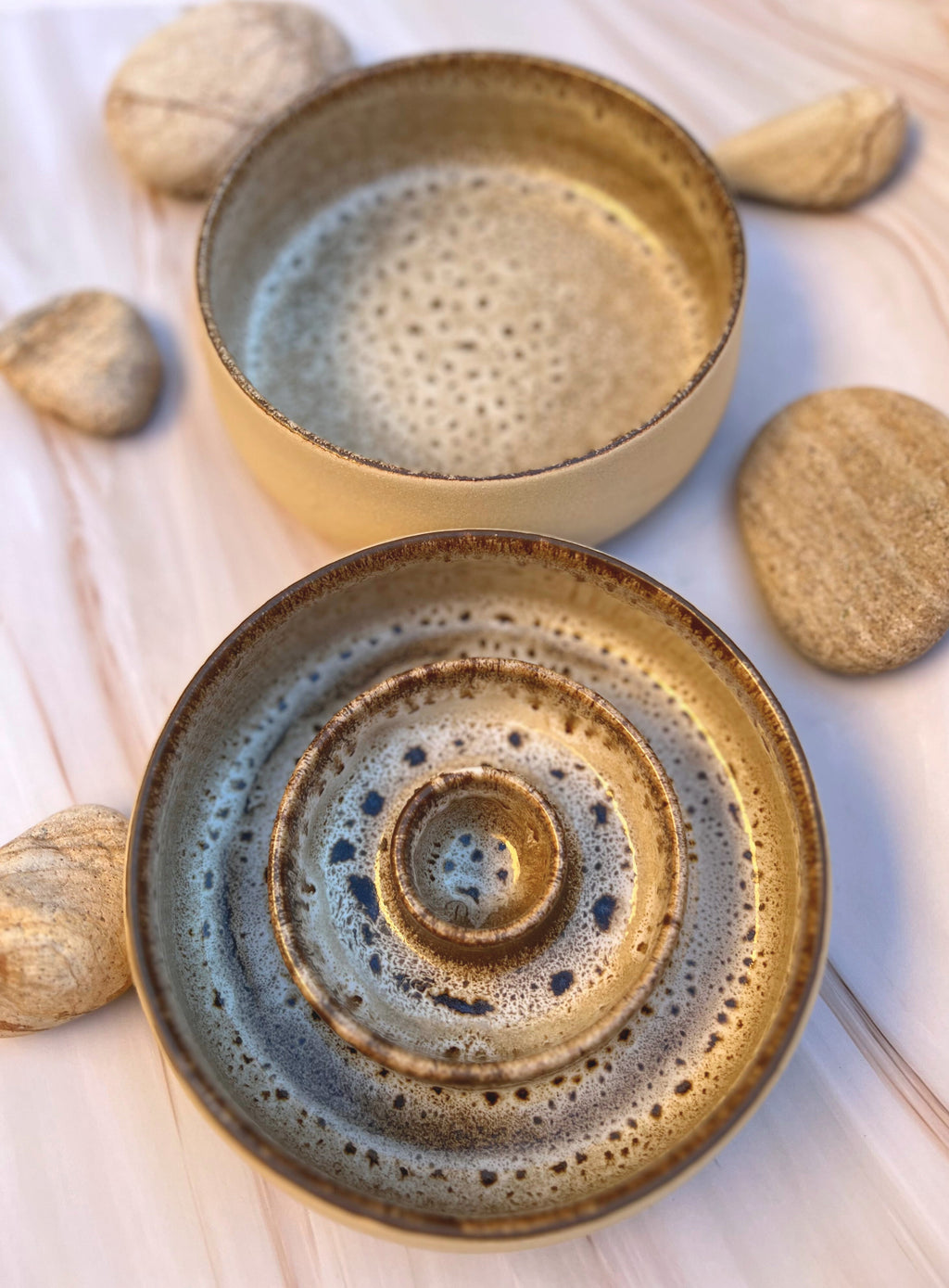 Slow feeder Handcrafted Ceramic Pet Bowl "Terra"