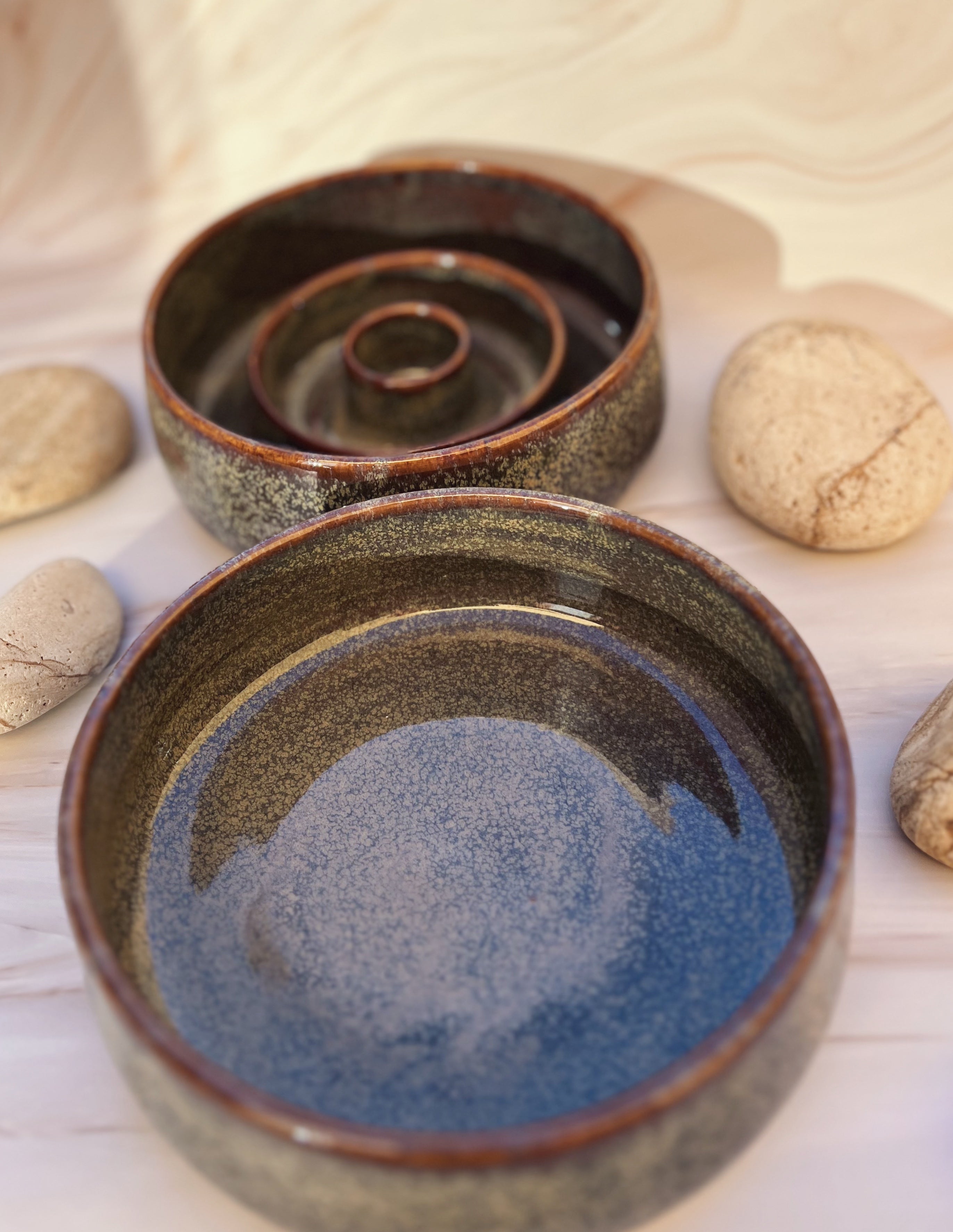 Ceramic Slow Feed Bowl "Toscana"