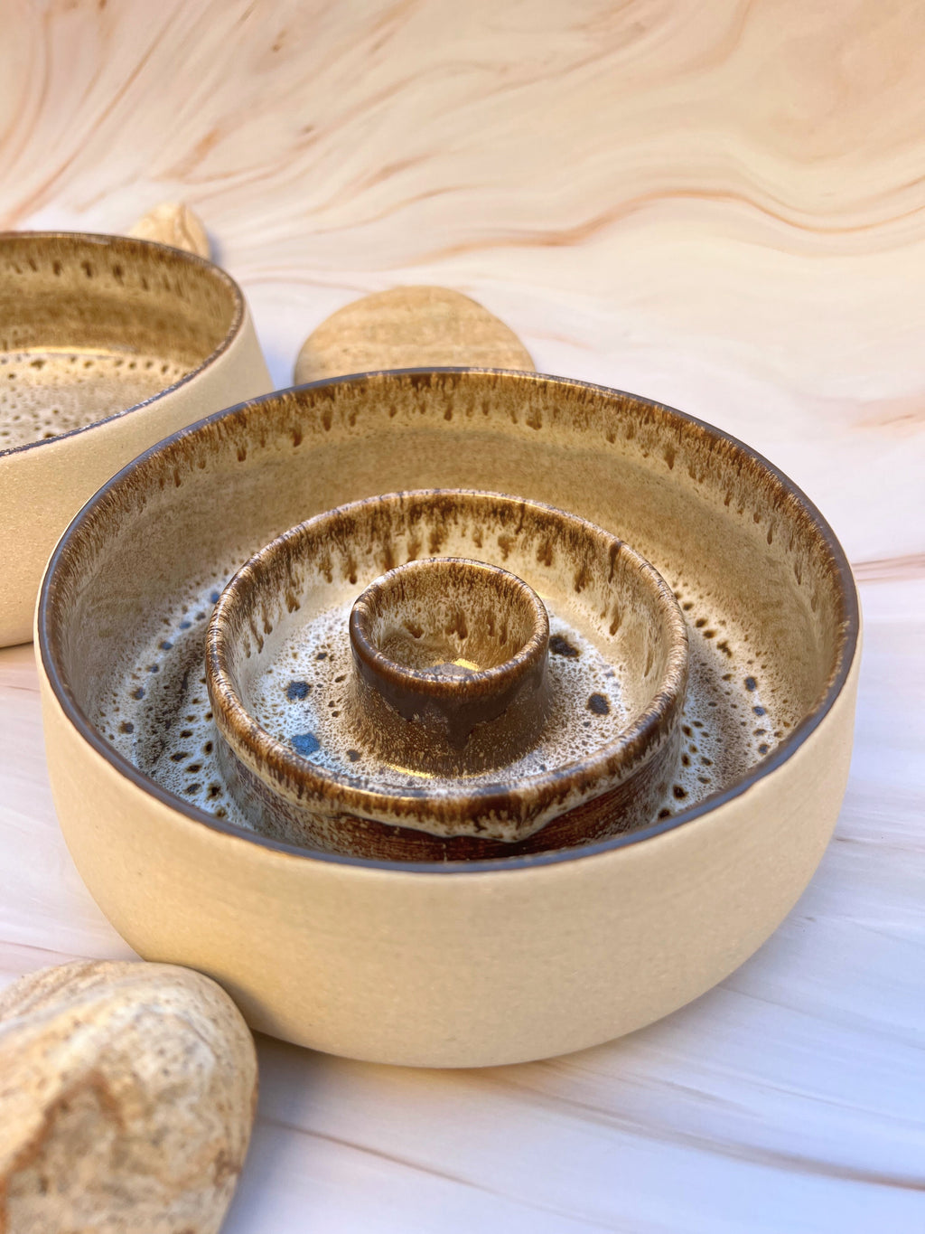 Slow feeder Handcrafted Ceramic Pet Bowl "Terra"