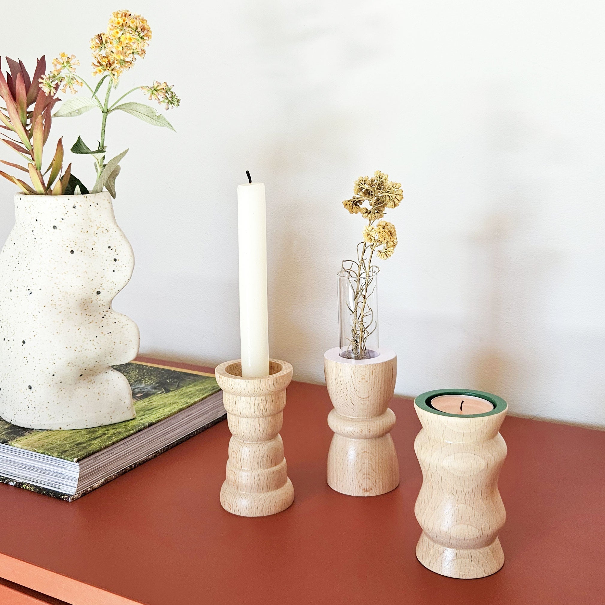 Vira 3 in 1 - Lavender Finish - Candle Holder / Tea Light Holder / Vase