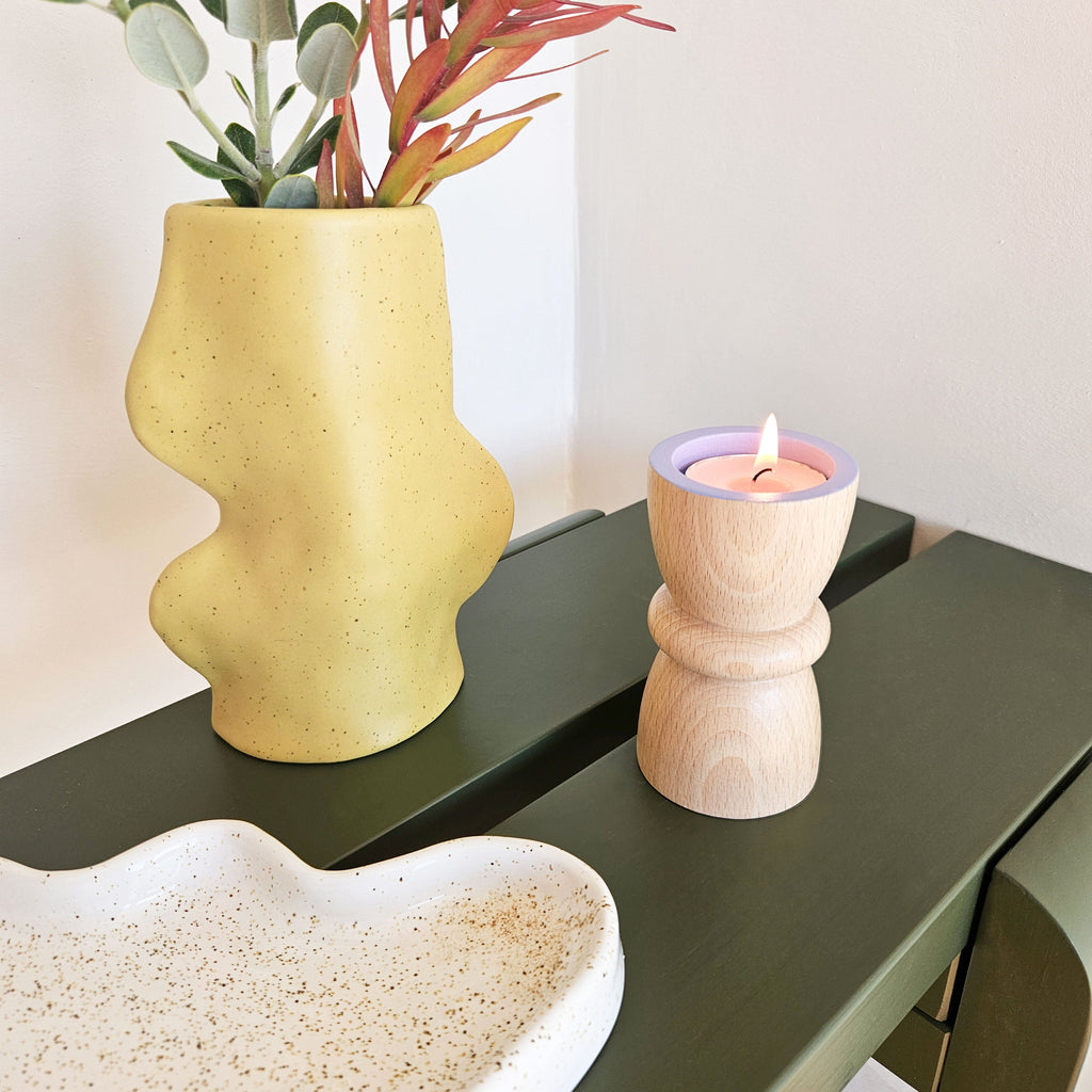 Vira 3 in 1 - Lavender Finish - Candle Holder / Tea Light Holder / Vase