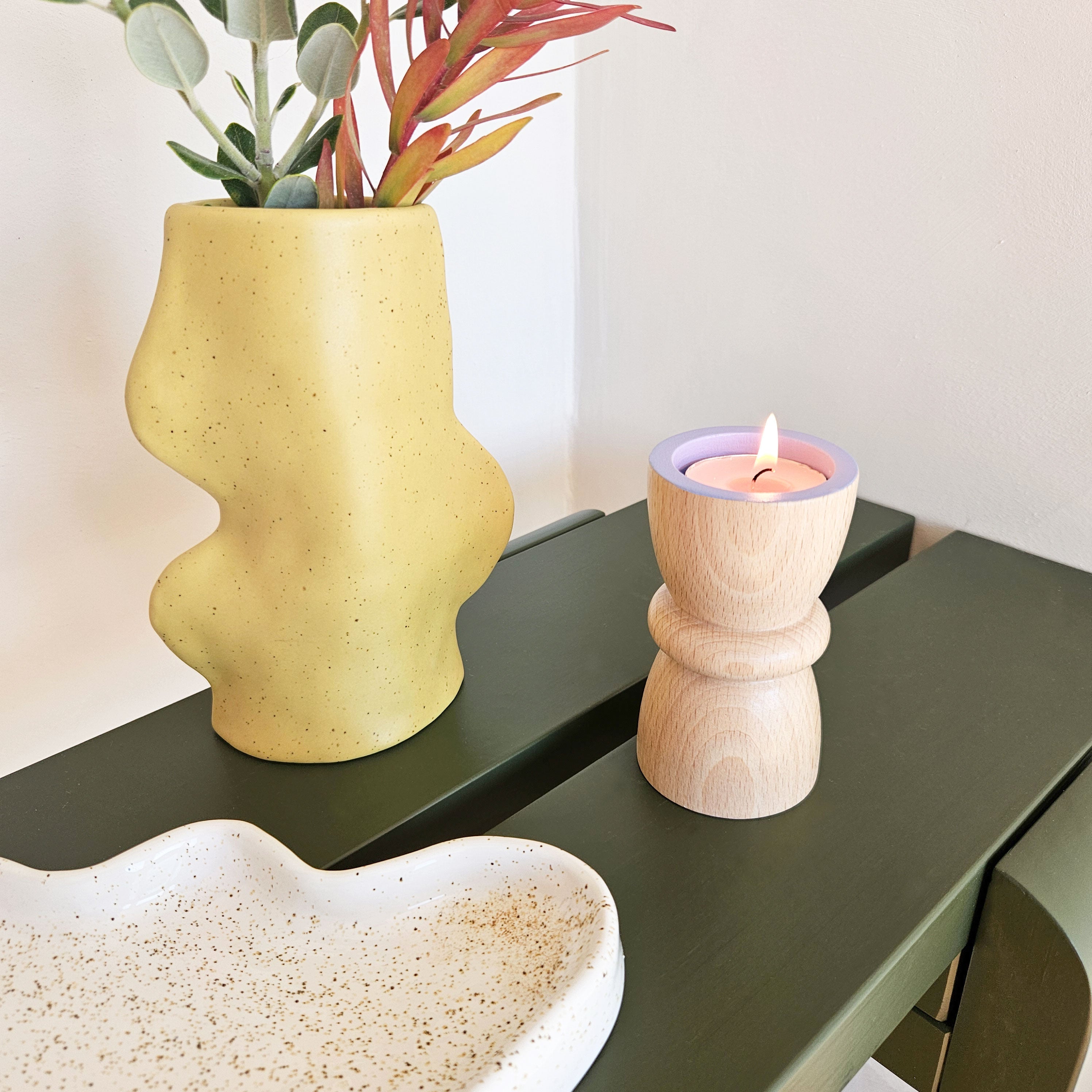 Vira 3 in 1 - Lavender Finish - Candle Holder / Tea Light Holder / Vase