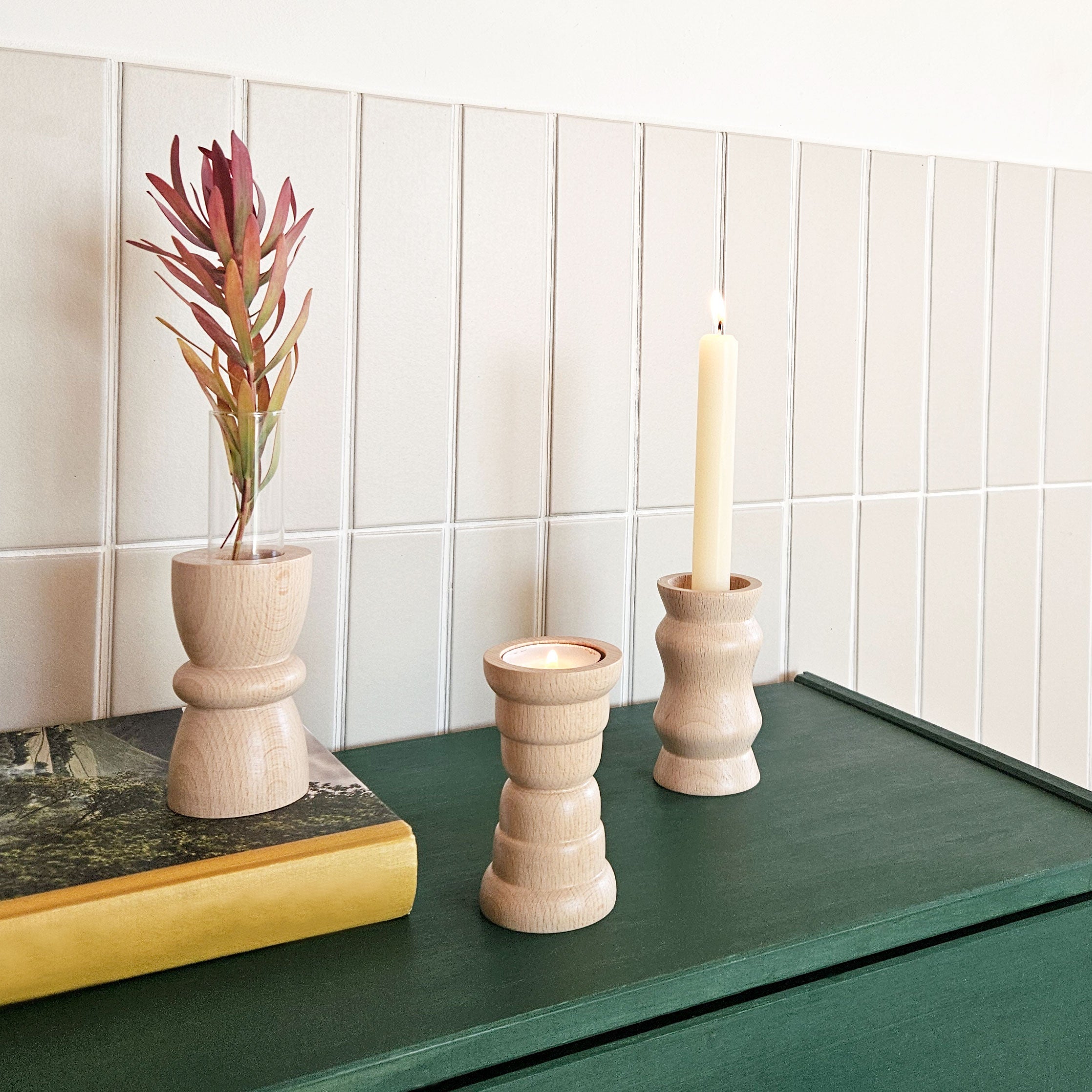 Vira 3 in 1 - Pure Wood II - Candle Holder / Tea Light Holder / Vase