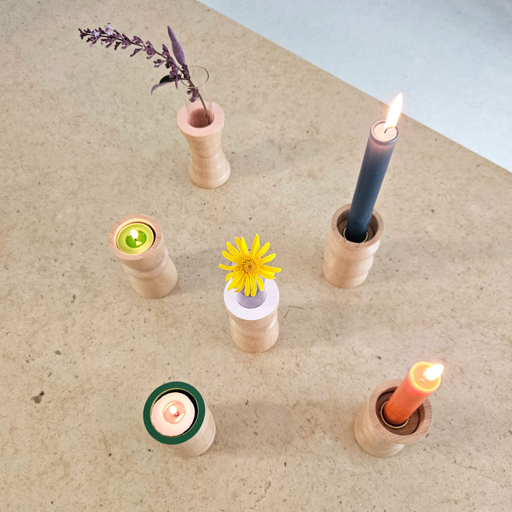 Vira 3 in 1 - Orange Finish - Candle Holder / Tea Light Holder / Vase