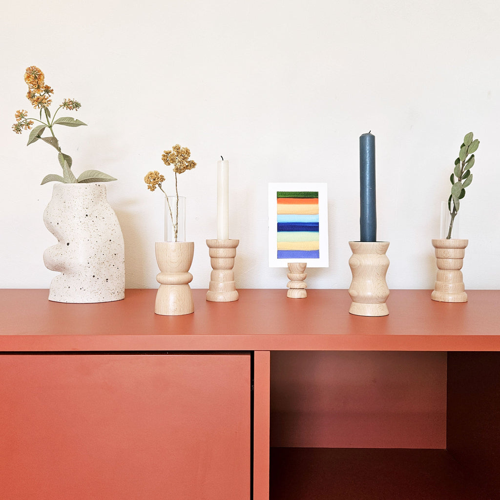 Vira 3 in 1 - Pure Wood I - Candle Holder / Tea Light Holder / Vase