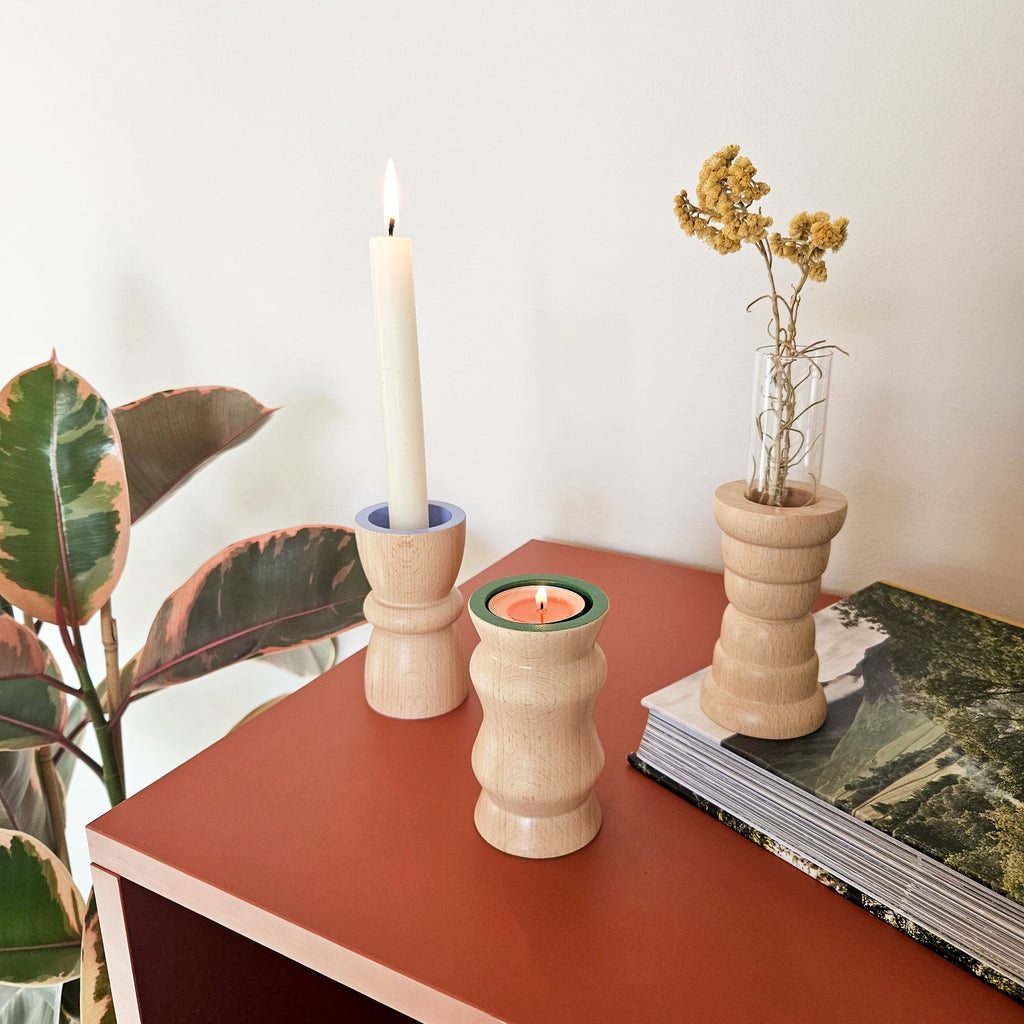 Vira 3 in 1 - Pure Wood II - Candle Holder / Tea Light Holder / Vase
