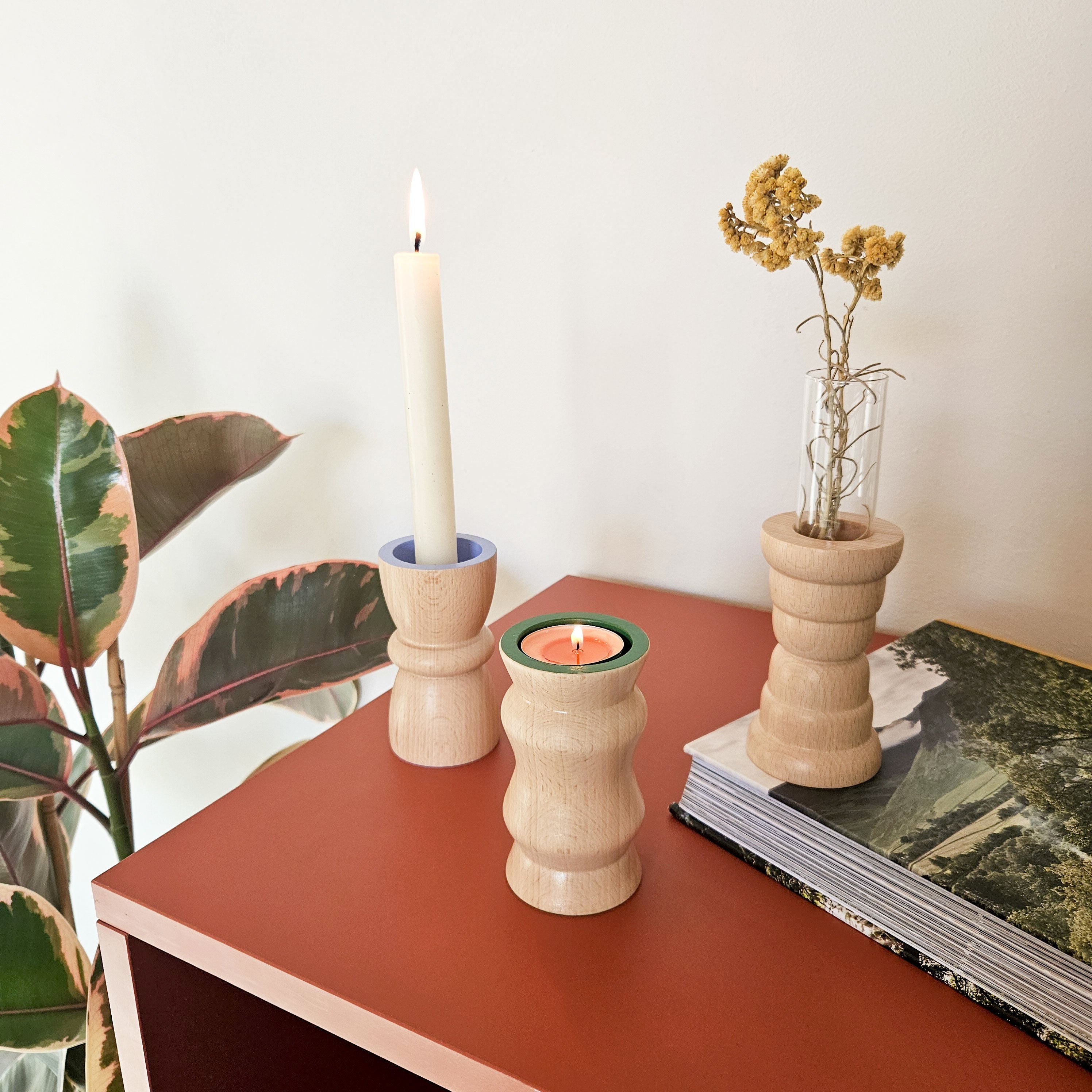 Vira 3 in 1 - Pure Wood II - Candle Holder / Tea Light Holder / Vase