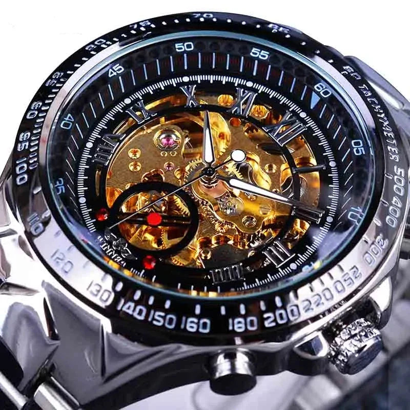 Men's Mechanical Sport Golden Watch