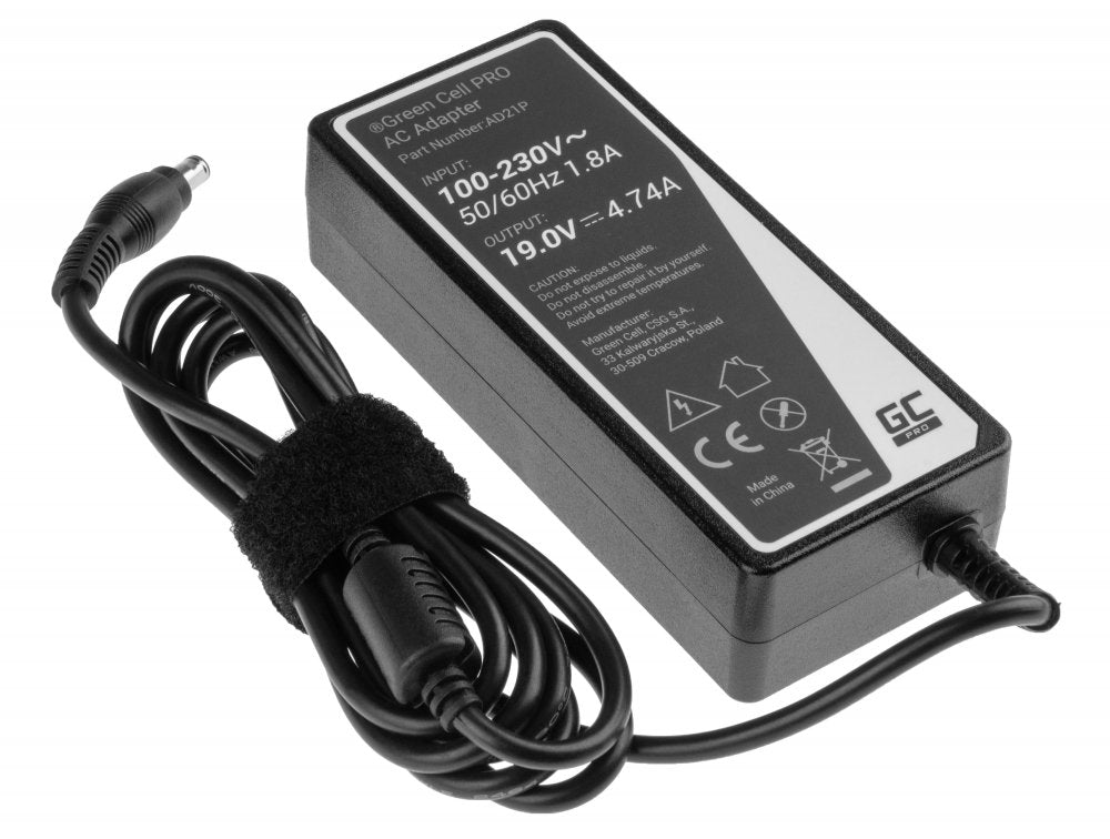 Green Cell PRO 19V 4.74A 90W Portable Charger for Samsung R510 R522 R525 R530 R540 R580 R780 RV511 RV520 NP350E5C NP350V5C