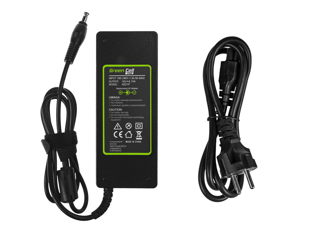 Green Cell PRO 19V 4.74A 90W Portable Charger for Samsung R510 R522 R525 R530 R540 R580 R780 RV511 RV520 NP350E5C NP350V5C