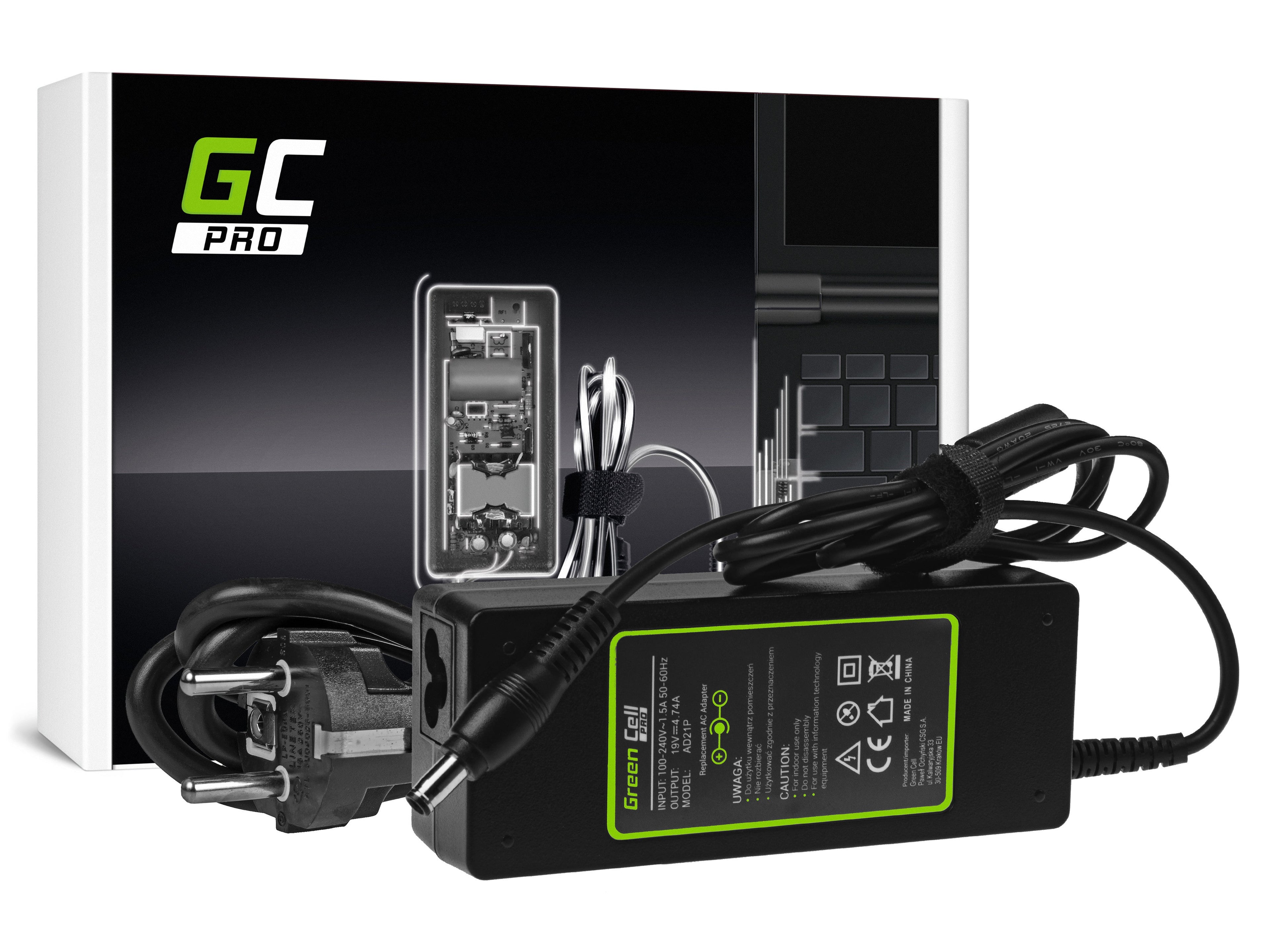 Green Cell PRO Carregador Portátil 19V 4.74A 90W para Samsung R510 R522 R525 R530 R540 R580 R780 RV511 RV520 NP350E5C NP350V5C